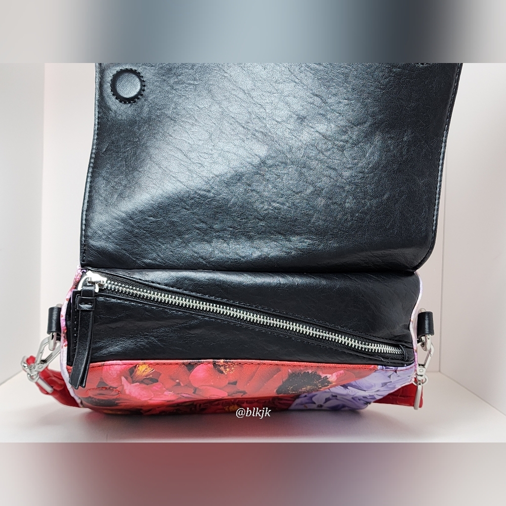 Desigual Patchwork Floral Slingbag *Red/Purple* E… - image 8